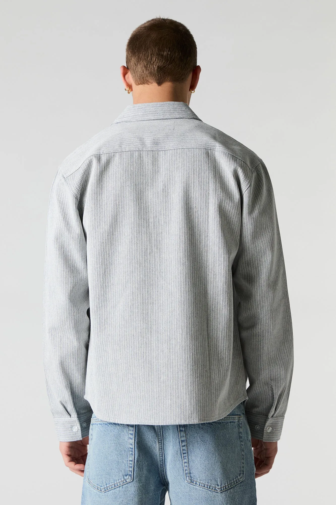 Haut boutonné texturé rayé avec col sold by Urban Planet product image thumbnail 2