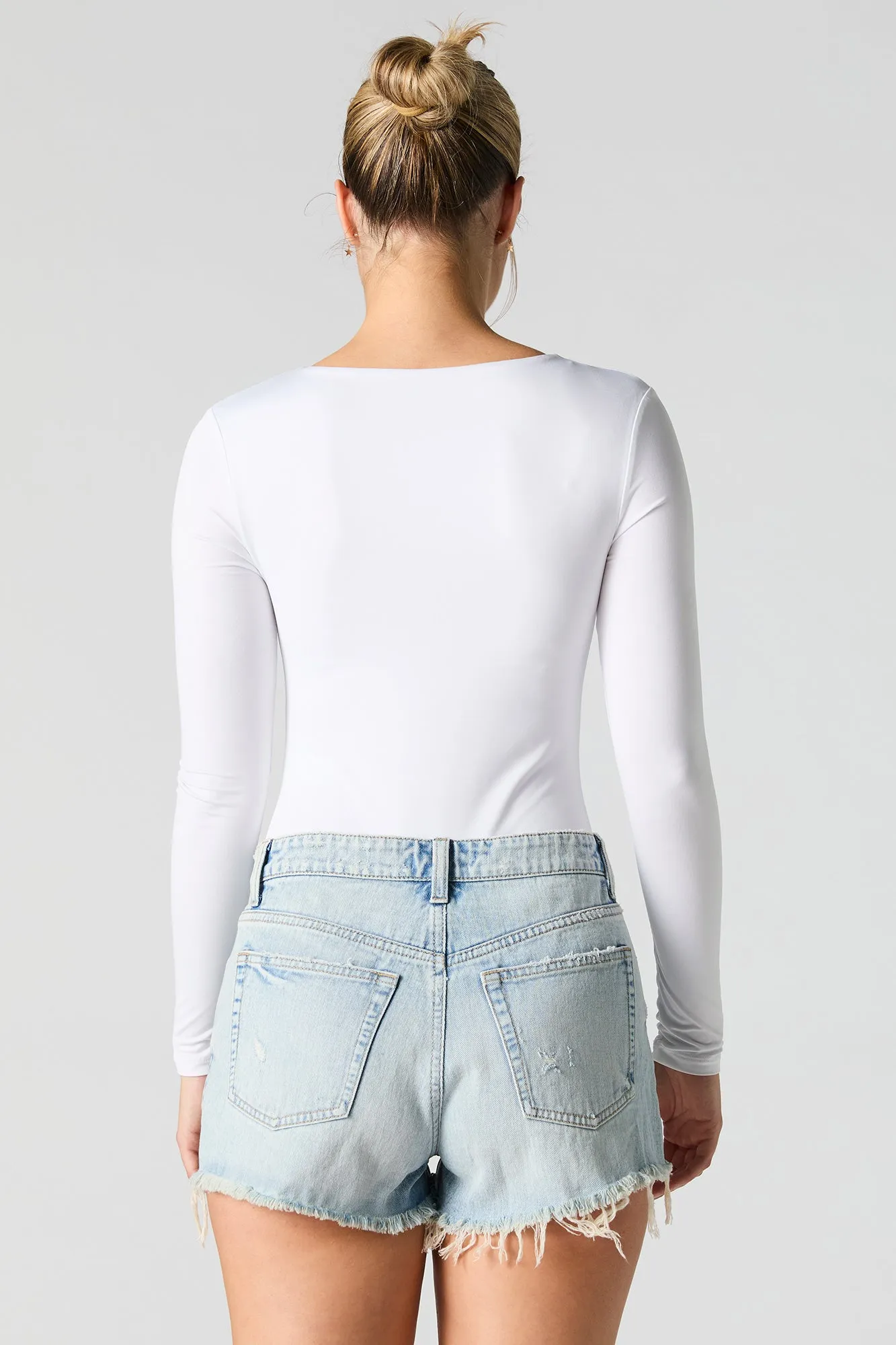 Light Wash Distressed Rigid Denim Short sold by Urban Planet product image thumbnail 2