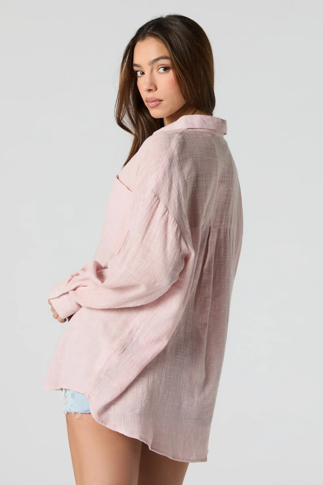 Oversized Button-Up Long Sleeve Top sold by Urban Planet product image thumbnail 2
