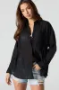 Oversized Button-Up Long Sleeve Top sold by Urban Planet