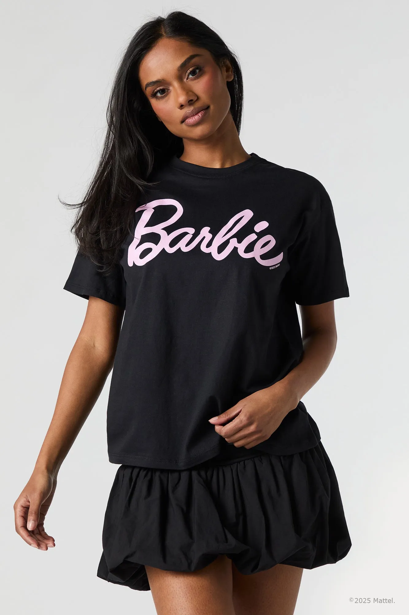 Barbie™ Glitter Graphic Boyfriend T-Shirt sold by Urban Planet