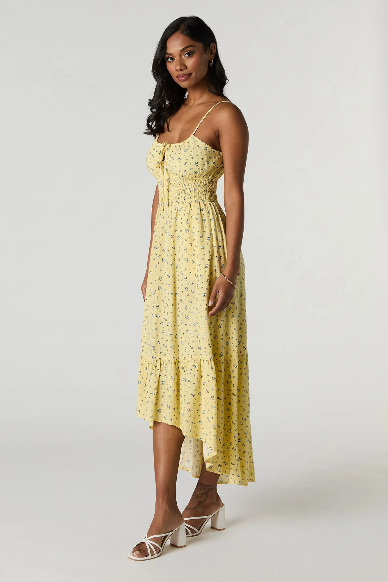 Floral Tie Front High Low Maxi Dress sold by Urban Planet product image thumbnail 2