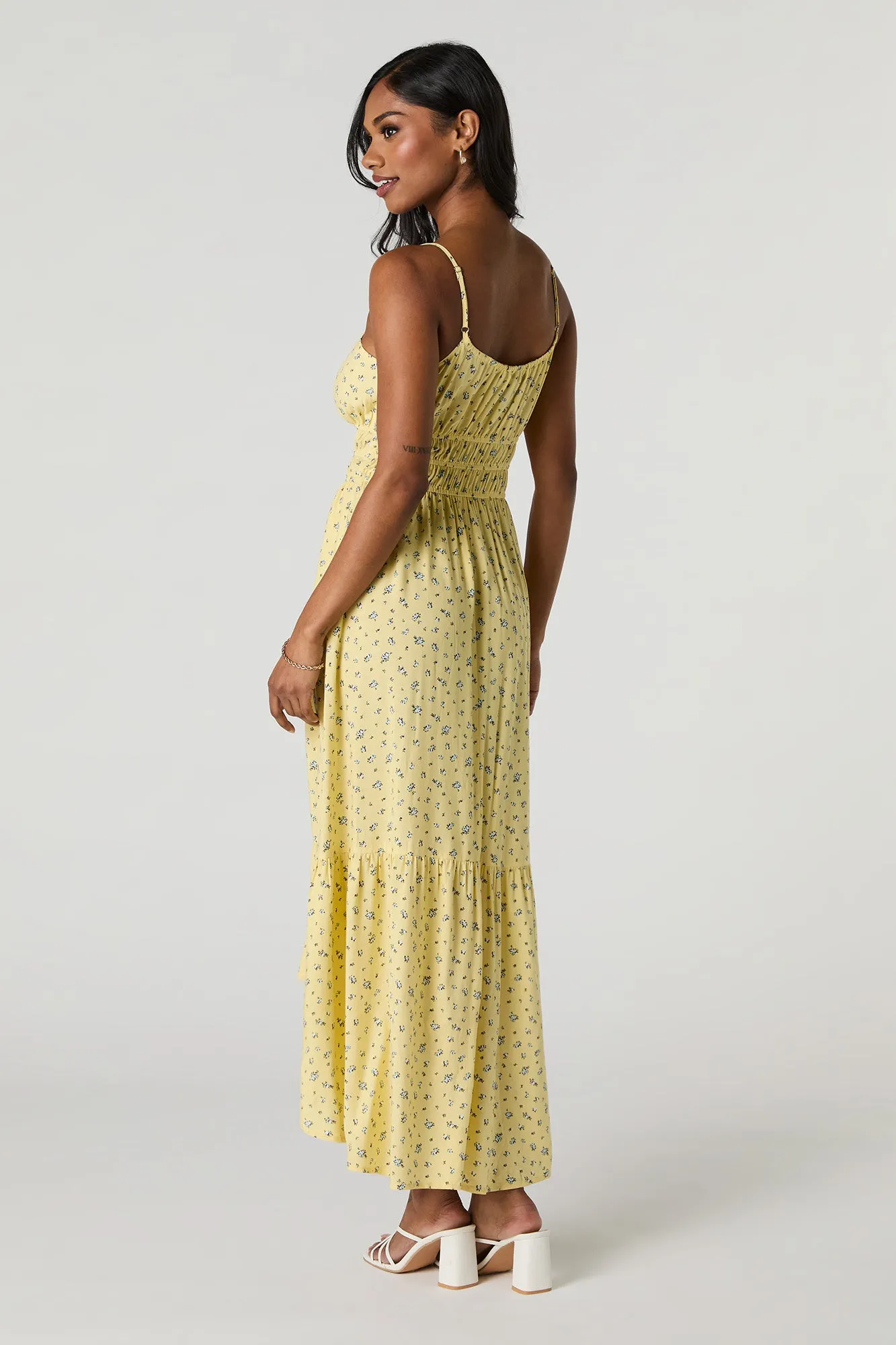 Floral Tie Front High Low Maxi Dress sold by Urban Planet product image thumbnail 3