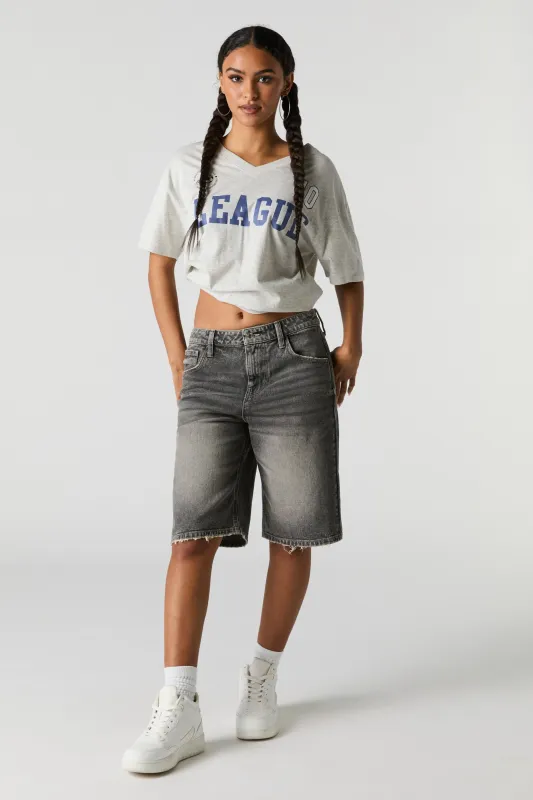 Grey Vintage Wash Jort sold by Urban Planet