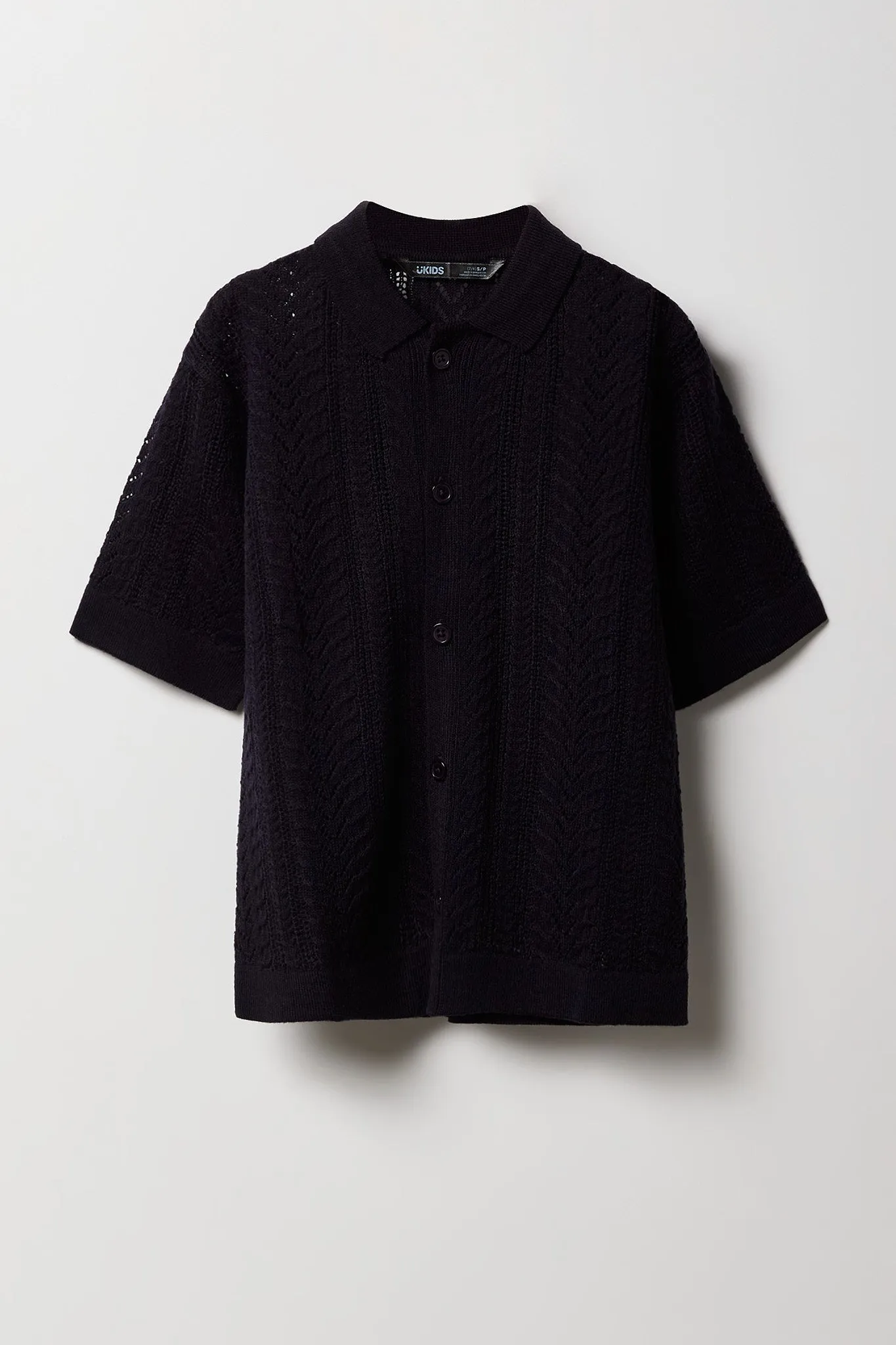 Haut boutonné en tricot ajouré avec motif pour garçon sold by Urban Planet product image thumbnail 3