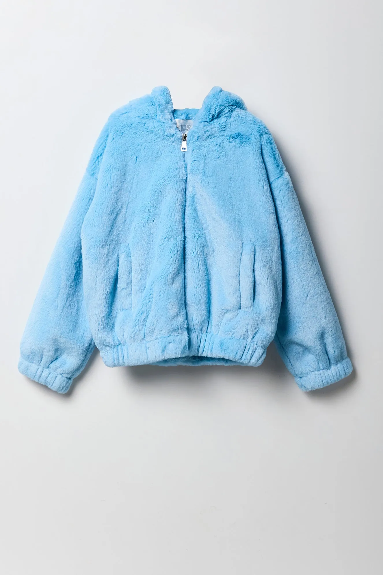 Girls Faux Fur Hooded Bomber Jacket sold by Urban Planet