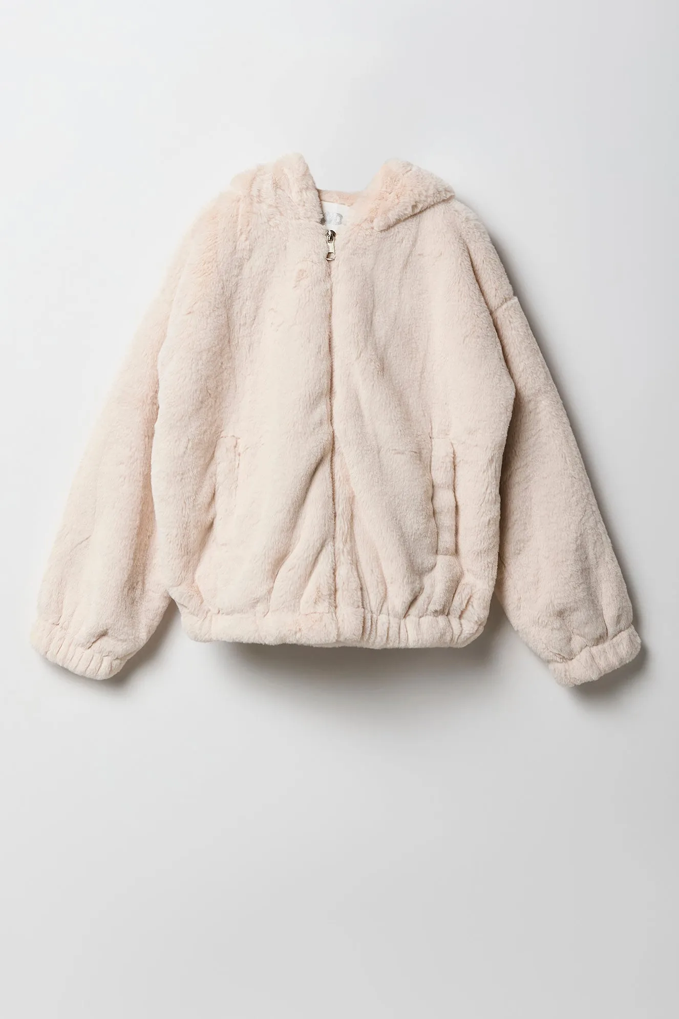 Girls Faux Fur Hooded Bomber Jacket sold by Urban Planet product image thumbnail 5