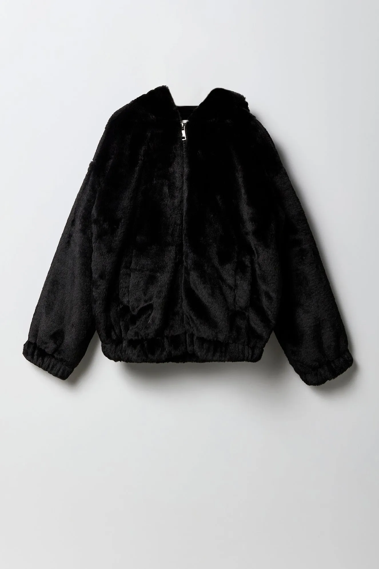 Girls Faux Fur Hooded Bomber Jacket sold by Urban Planet product image thumbnail 3