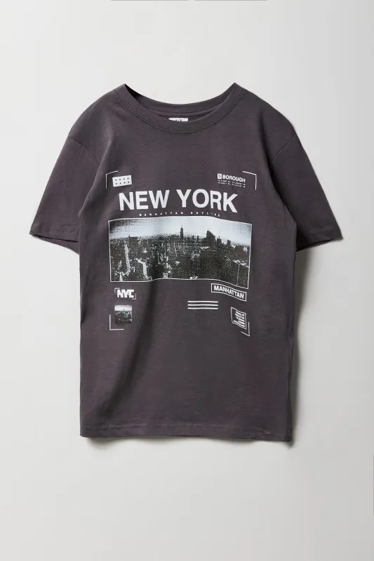 T-shirt à imprimé NY Manhattan pour garçon sold by Urban Planet