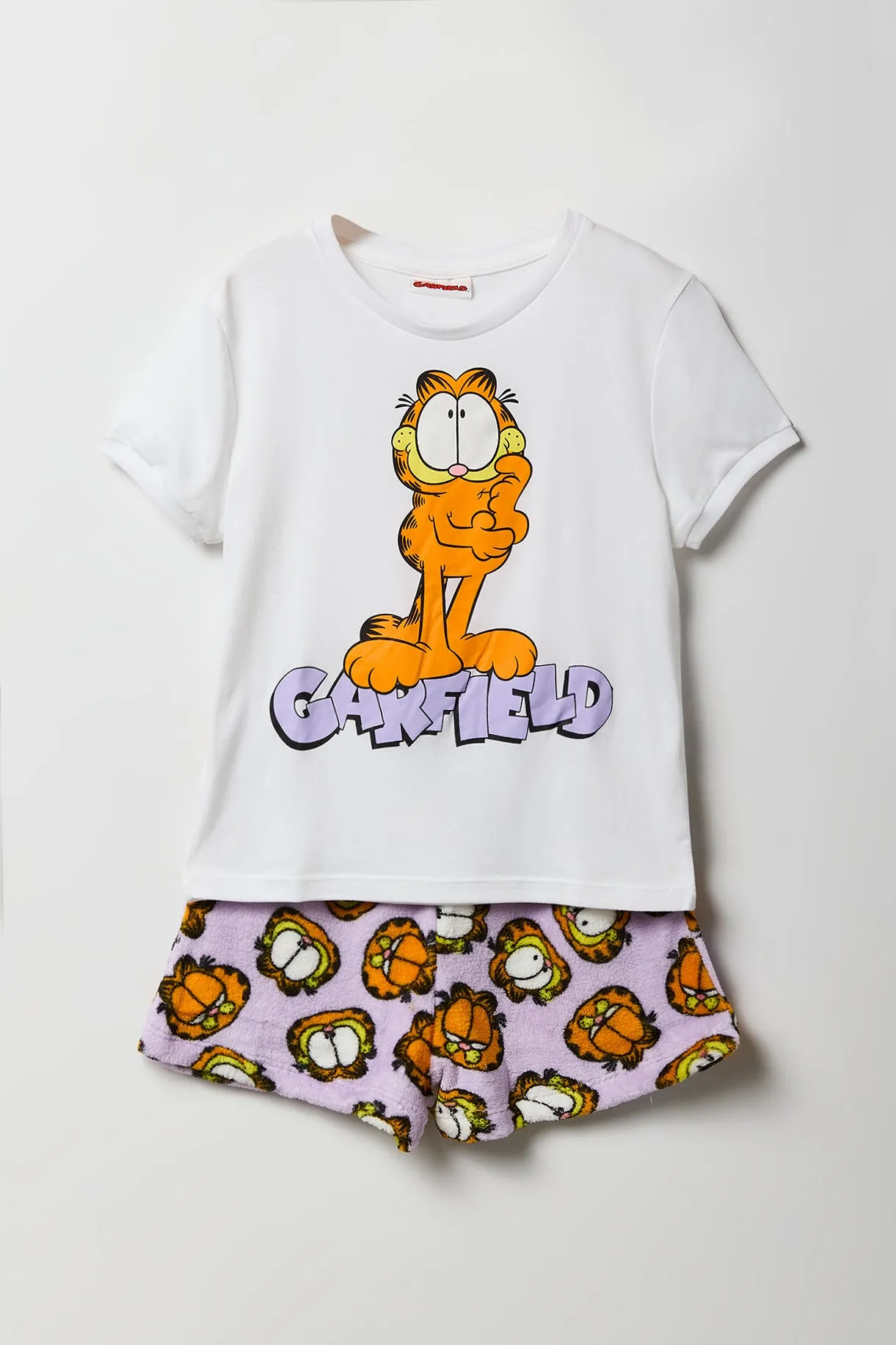 Girls Garfield T-Shirt & Short 2 Piece Pajama Set sold by Urban Planet
