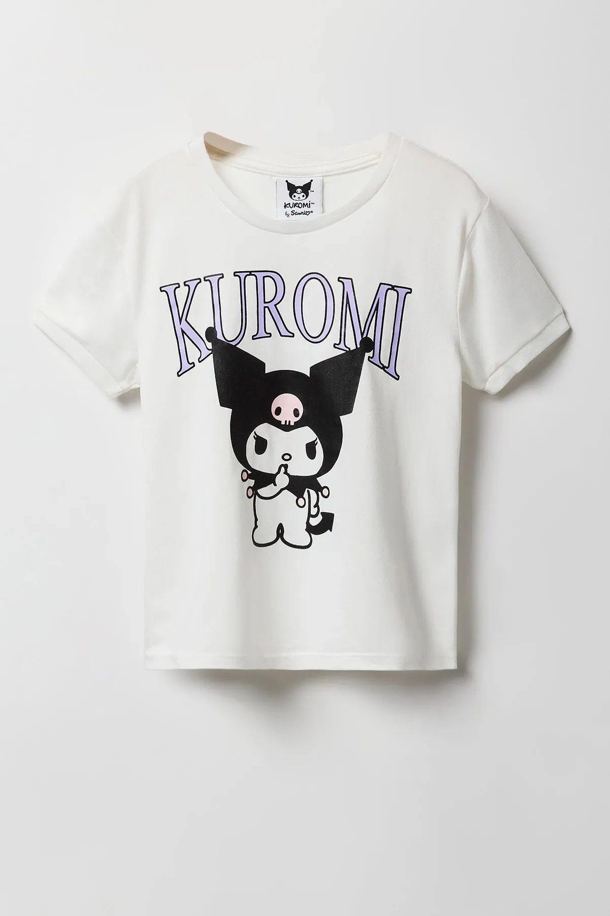 Ensemble pyjama avec t-shirt et short à imprimé Kuromi pour fille sold by Urban Planet product image thumbnail 2