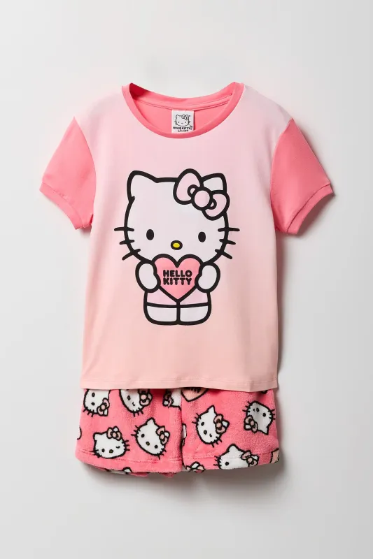 Ensemble pyjama avec t-shirt et short à imprimé Hello Kitty pour fille made by Urban Planet