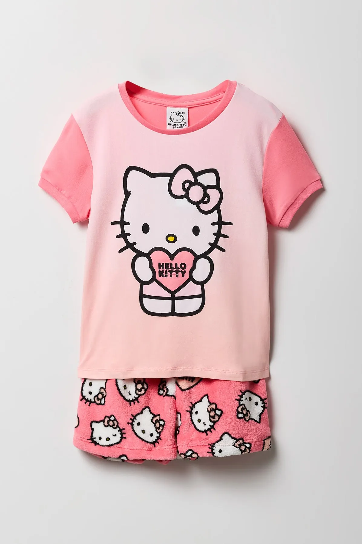 Ensemble pyjama avec t-shirt et short à imprimé Hello Kitty pour fille sold by Urban Planet