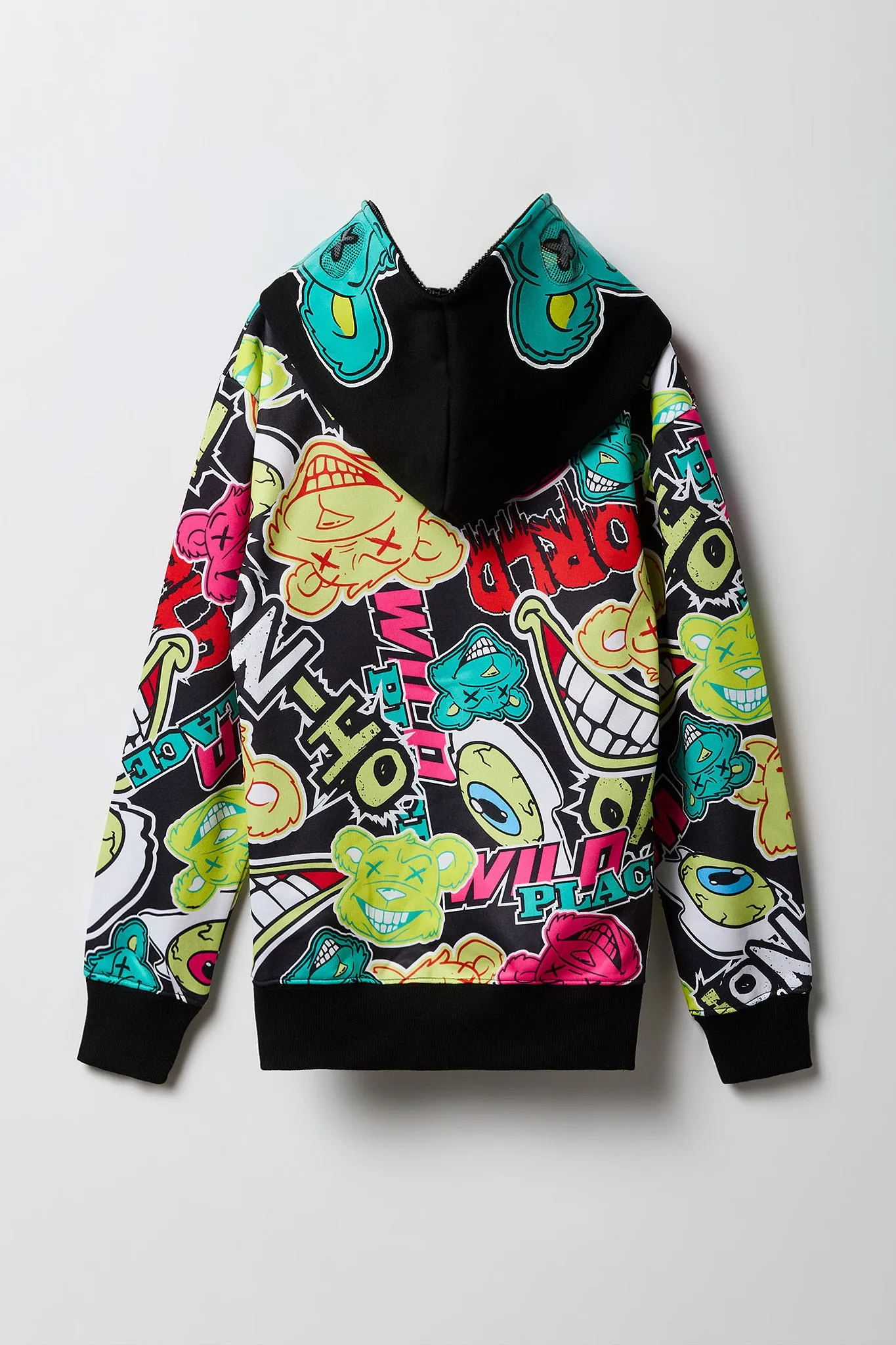 Boys Bear Print Full Zip Hoodie sold by Urban Planet product image thumbnail 3