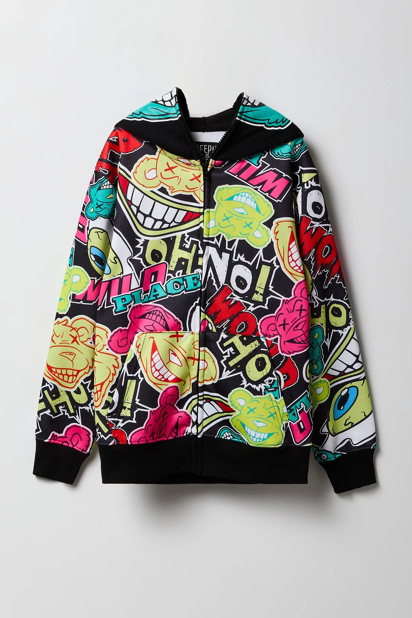 Boys Bear Print Full Zip Hoodie sold by Urban Planet product image thumbnail 2