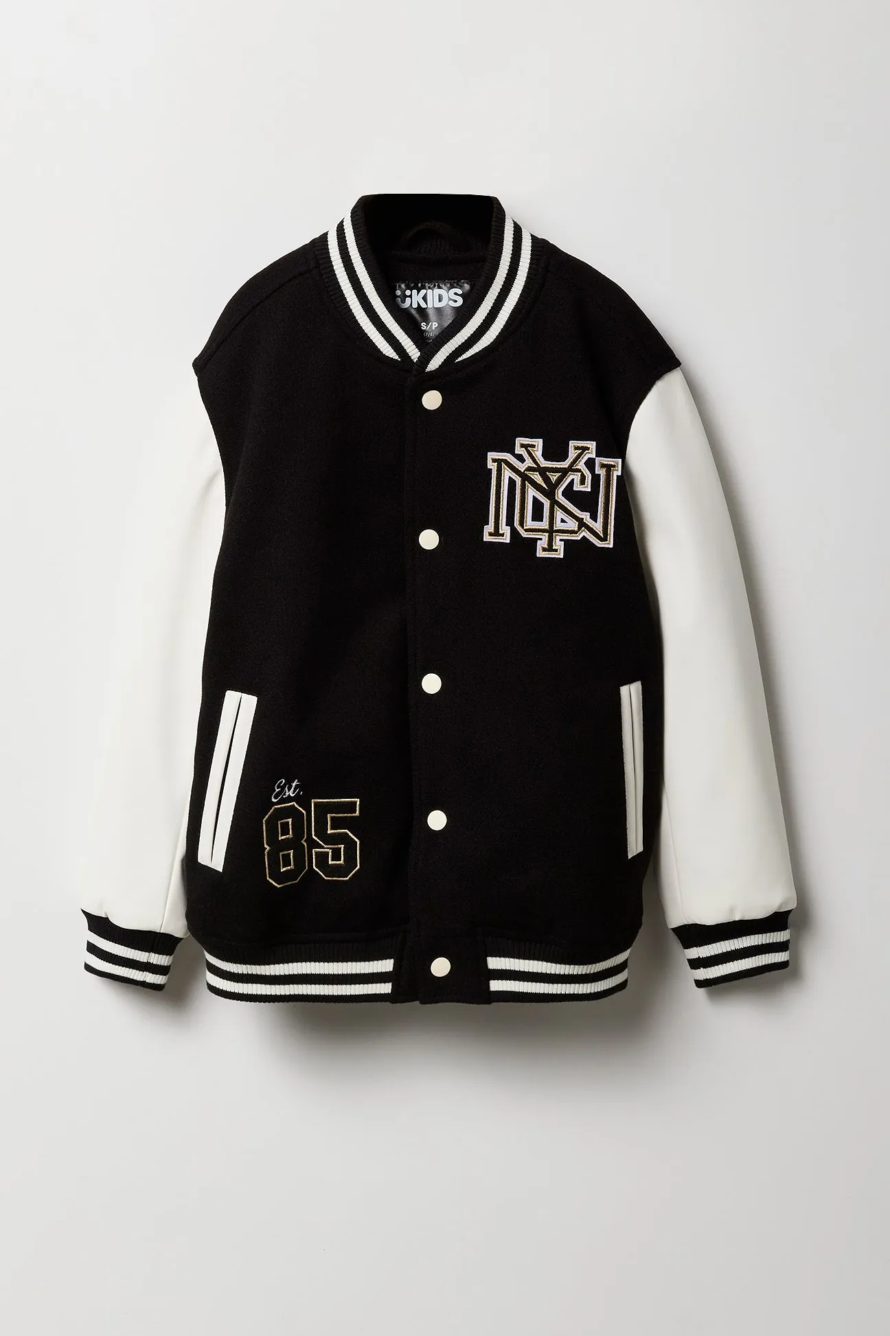 Boys NYC Embroidered Fleece Bomber Jacket sold by Urban Planet product image thumbnail 3