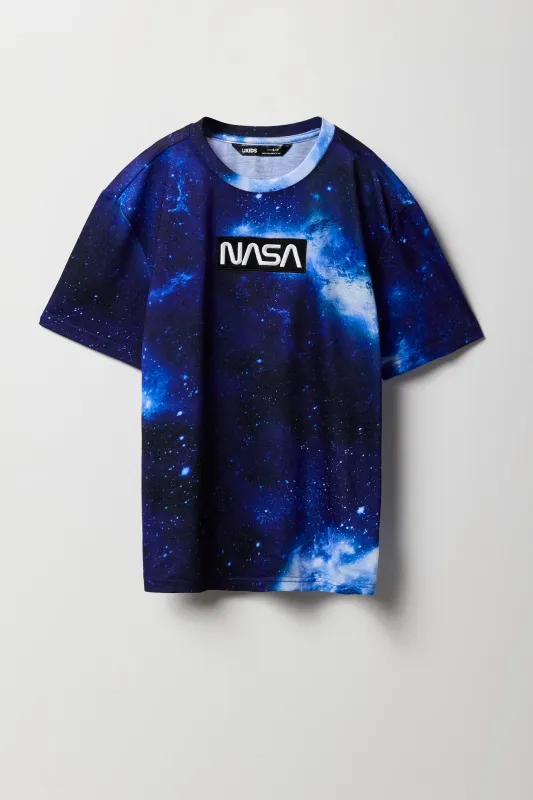 Boys NASA Embroidered Galaxy Print T-Shirt sold by Urban Planet