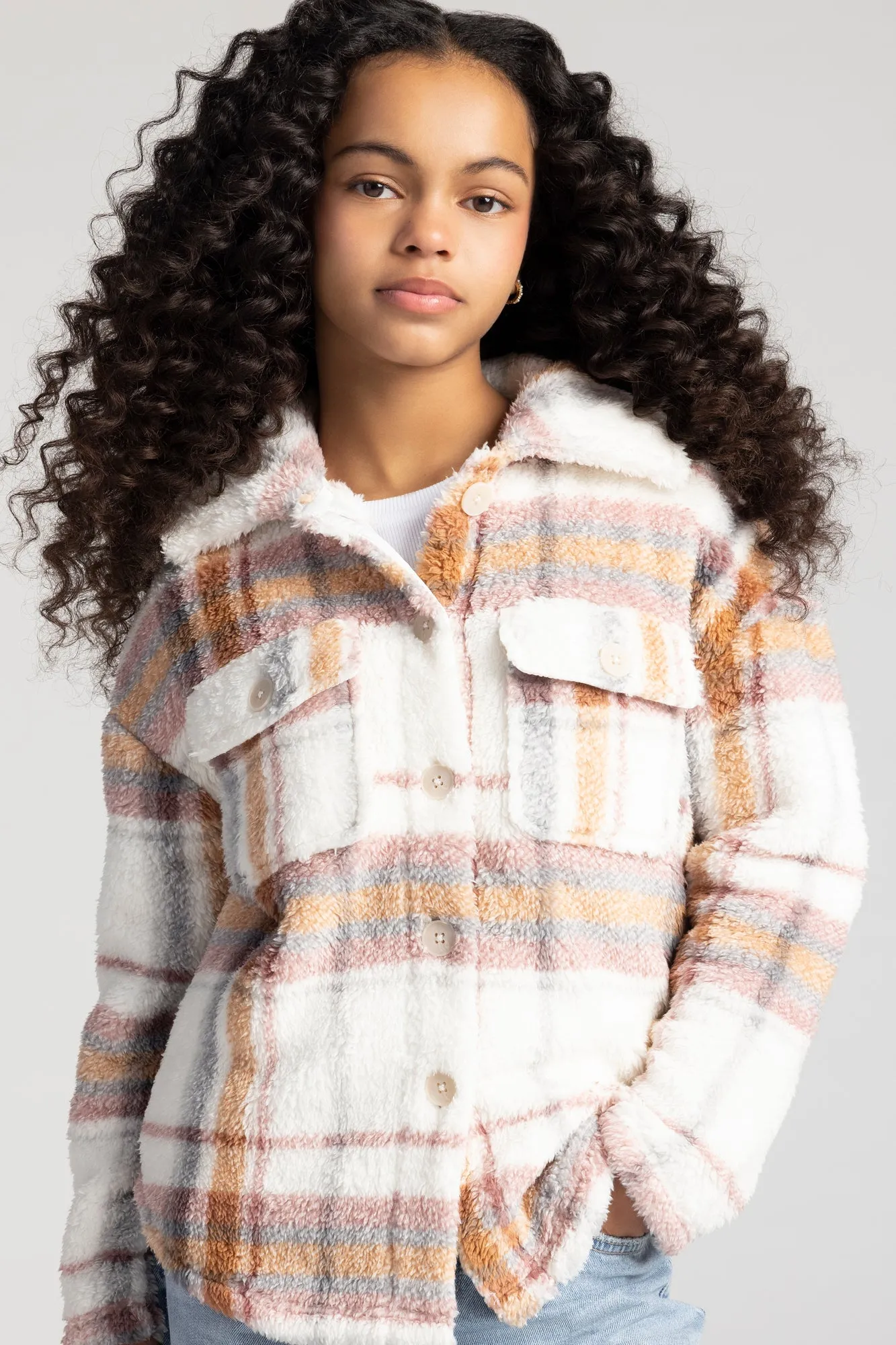 Surchemise en Sherpa à carreaux pour fille sold by Urban Planet