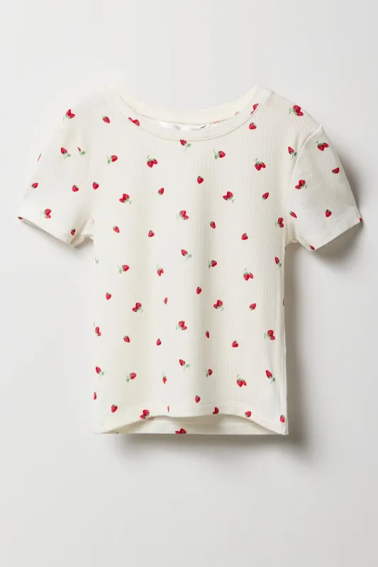 Girls Ribbed T-Shirt sold by Urban Planet