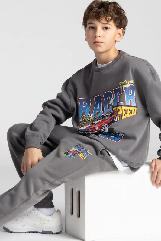 Boys Embroidered Graphic Fleece Jogger sold by Urban Planet