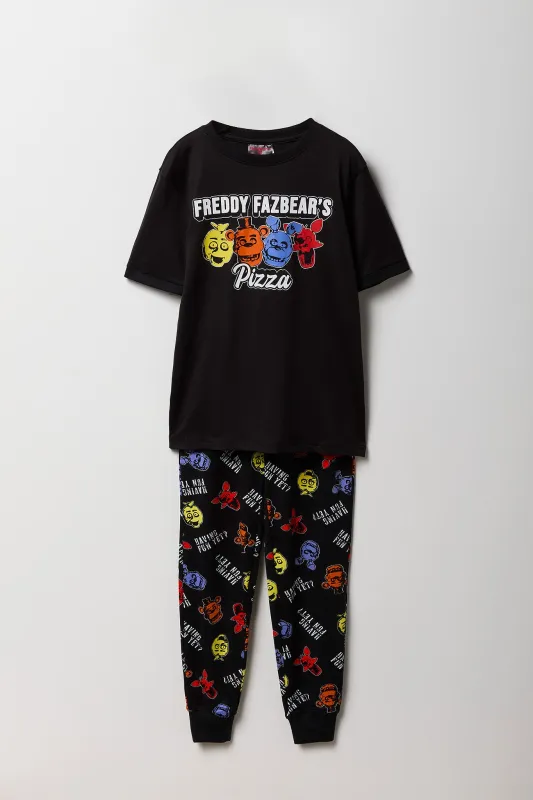 Ensemble pyjama avec t-shirt et jogger à imprimé Freddy Fazbear's Pizza pour garçon sold by Urban Planet
