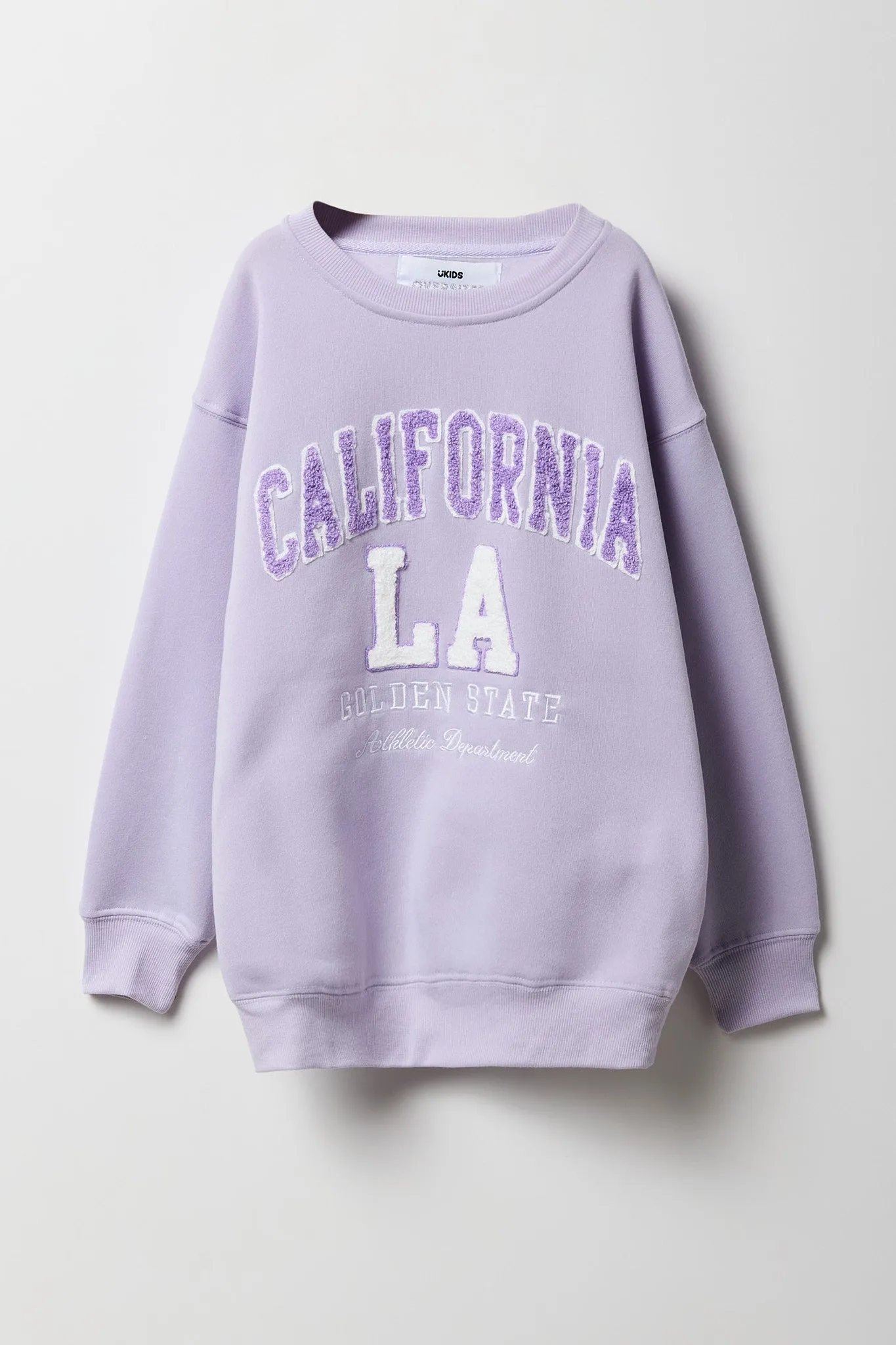 Girls Oversized City Embroidered Fleece Sweatshirt sold by Urban Planet