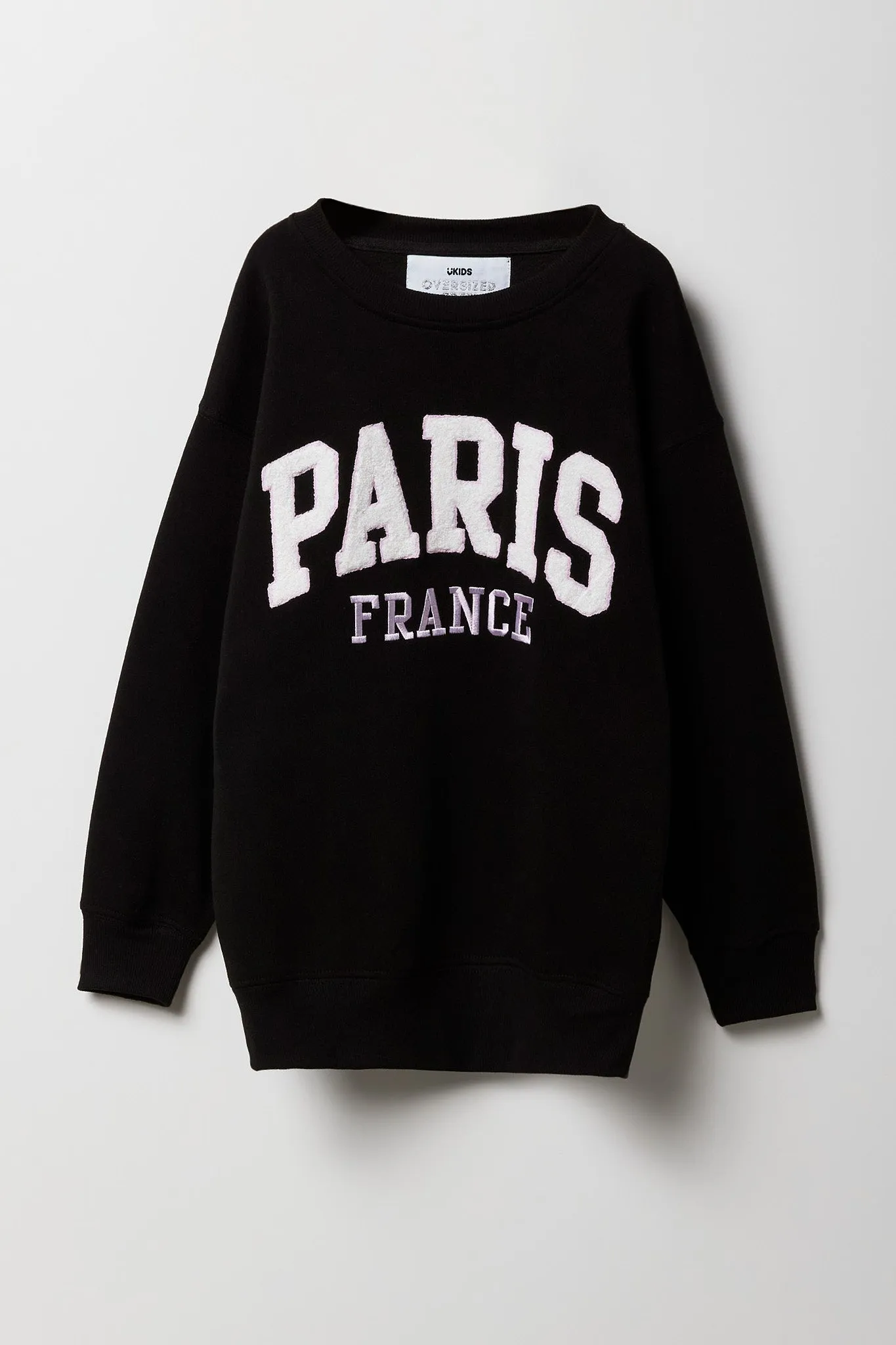 Girls Oversized City Embroidered Fleece Sweatshirt sold by Urban Planet product image thumbnail 3