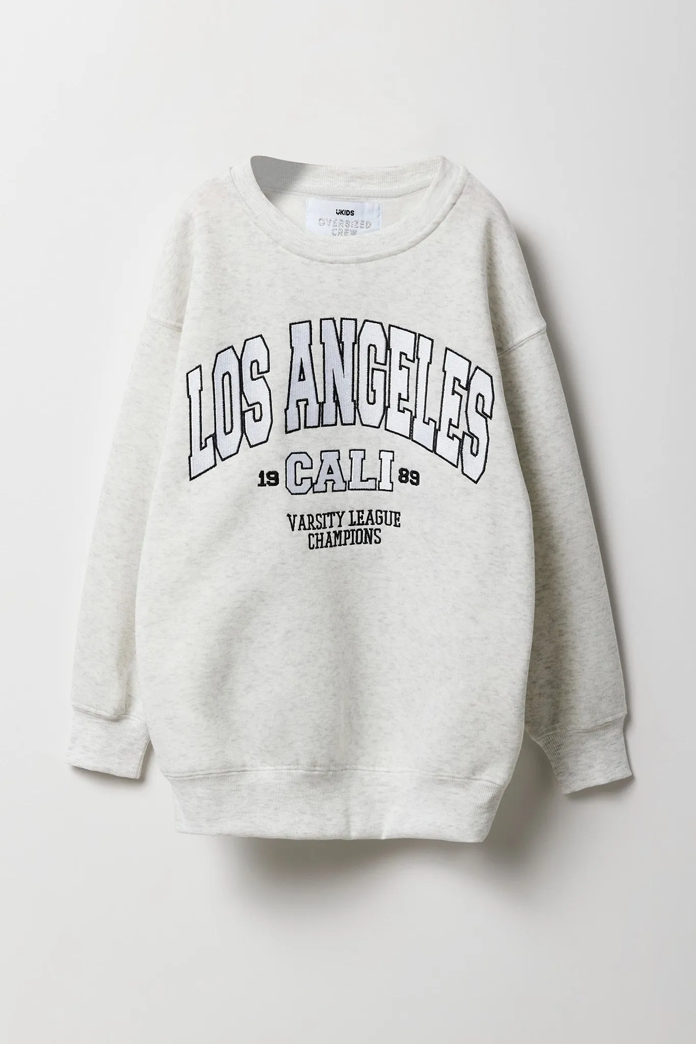 Girls Oversized City Embroidered Fleece Sweatshirt sold by Urban Planet product image thumbnail 5