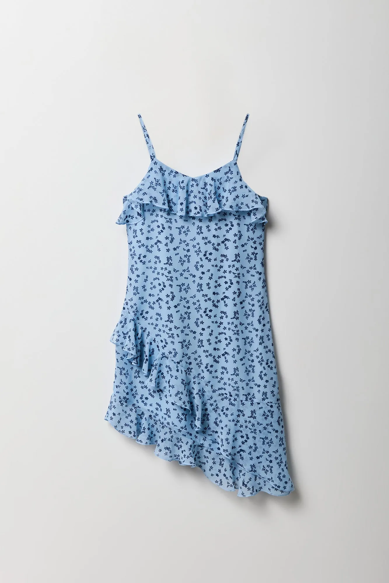 Girls Floral Chiffon Ruffle Asymmetrical Dress sold by Urban Planet