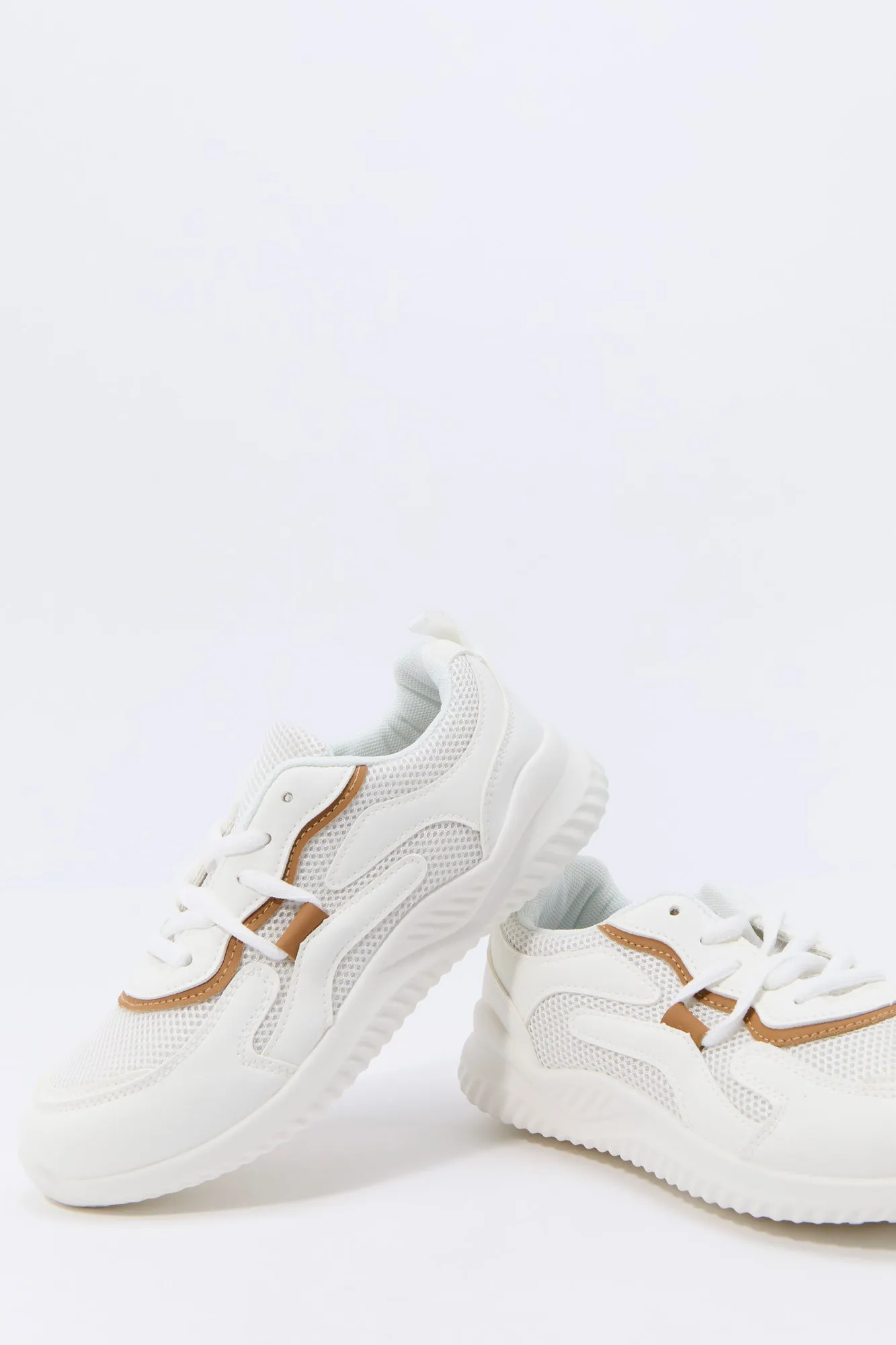 Girls Faux Leather & Mesh Sneaker sold by Urban Planet