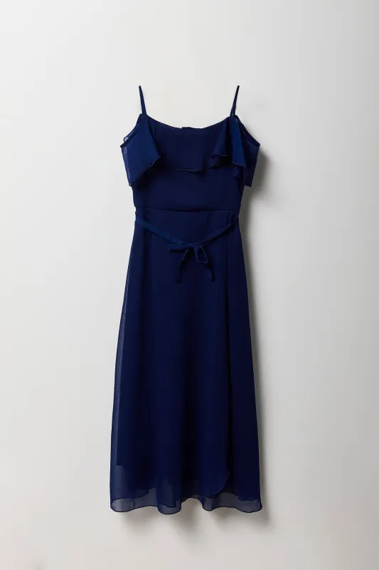 Girls Chiffon Off Shoulder Wrap Dress sold by Urban Planet