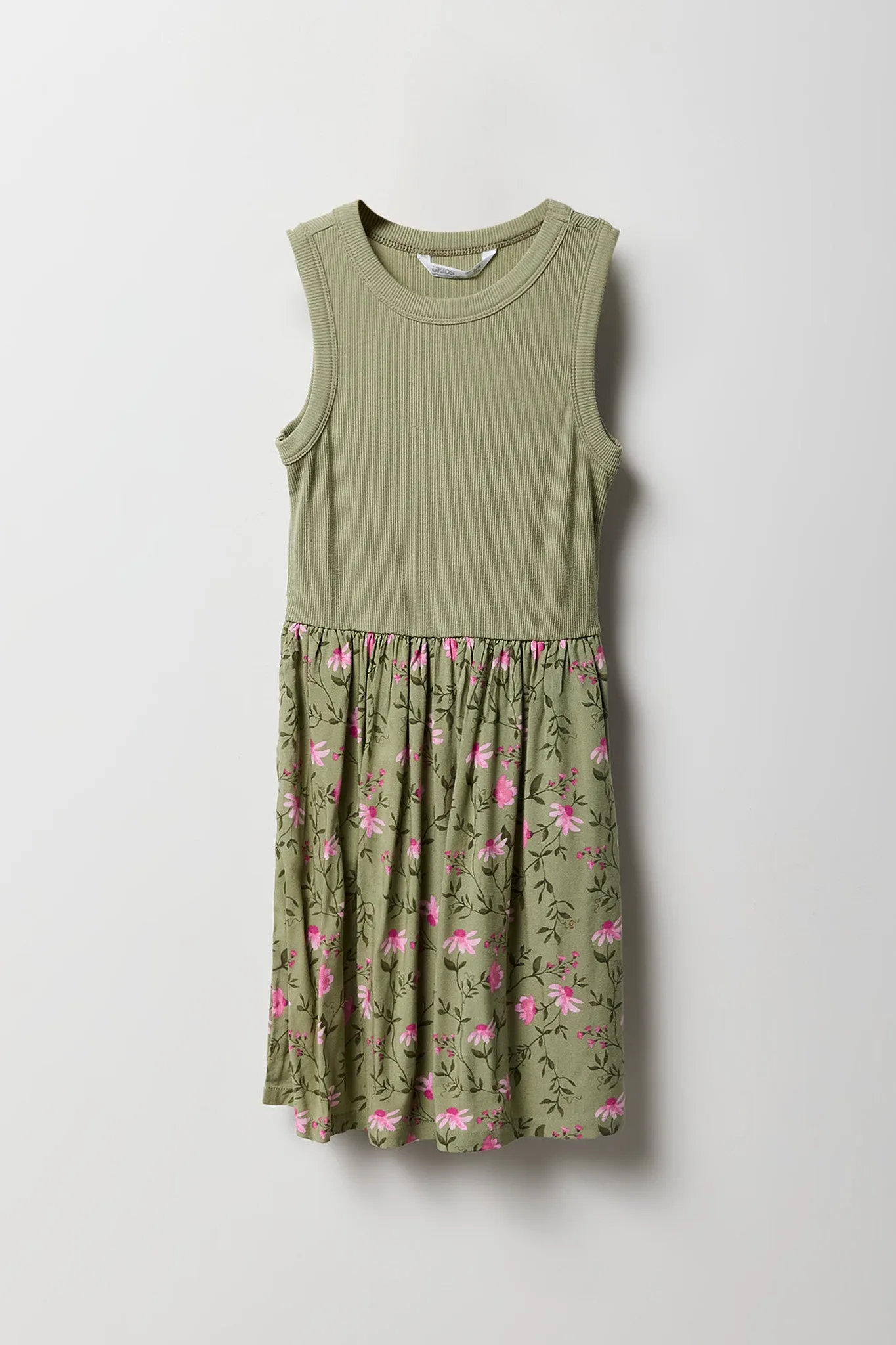 Girls Floral Ribbed Skater Dress sold by Urban Planet