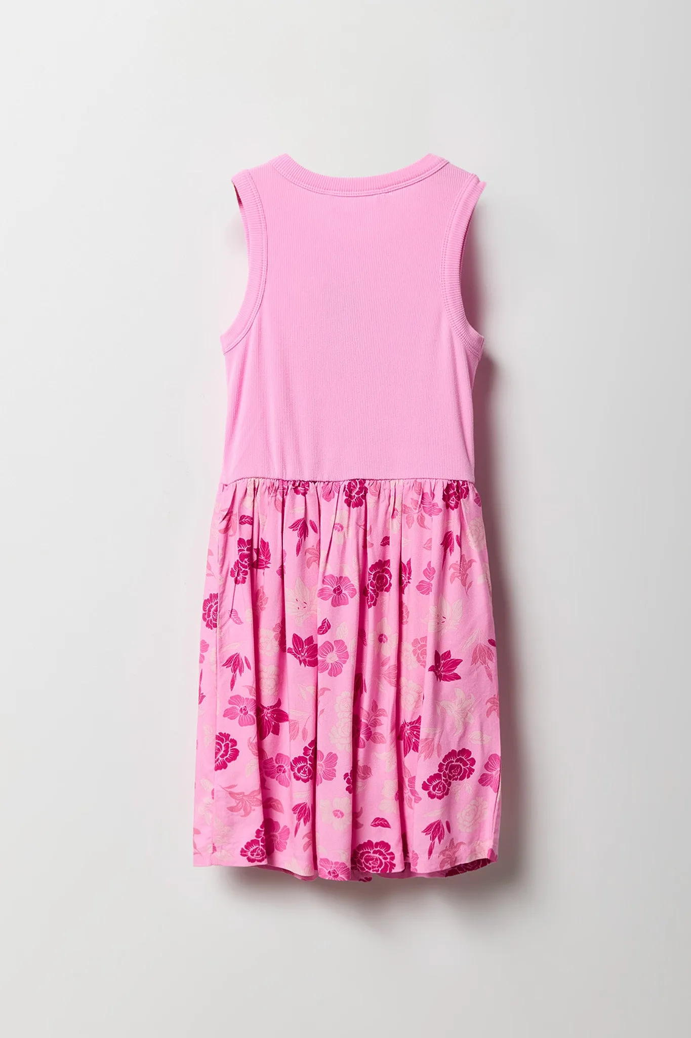 Girls Floral Ribbed Skater Dress sold by Urban Planet product image thumbnail 4