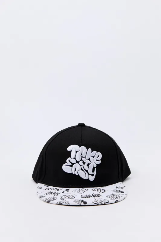 Boys Take It Easy Embroidered Snapback Hat sold by Urban Planet