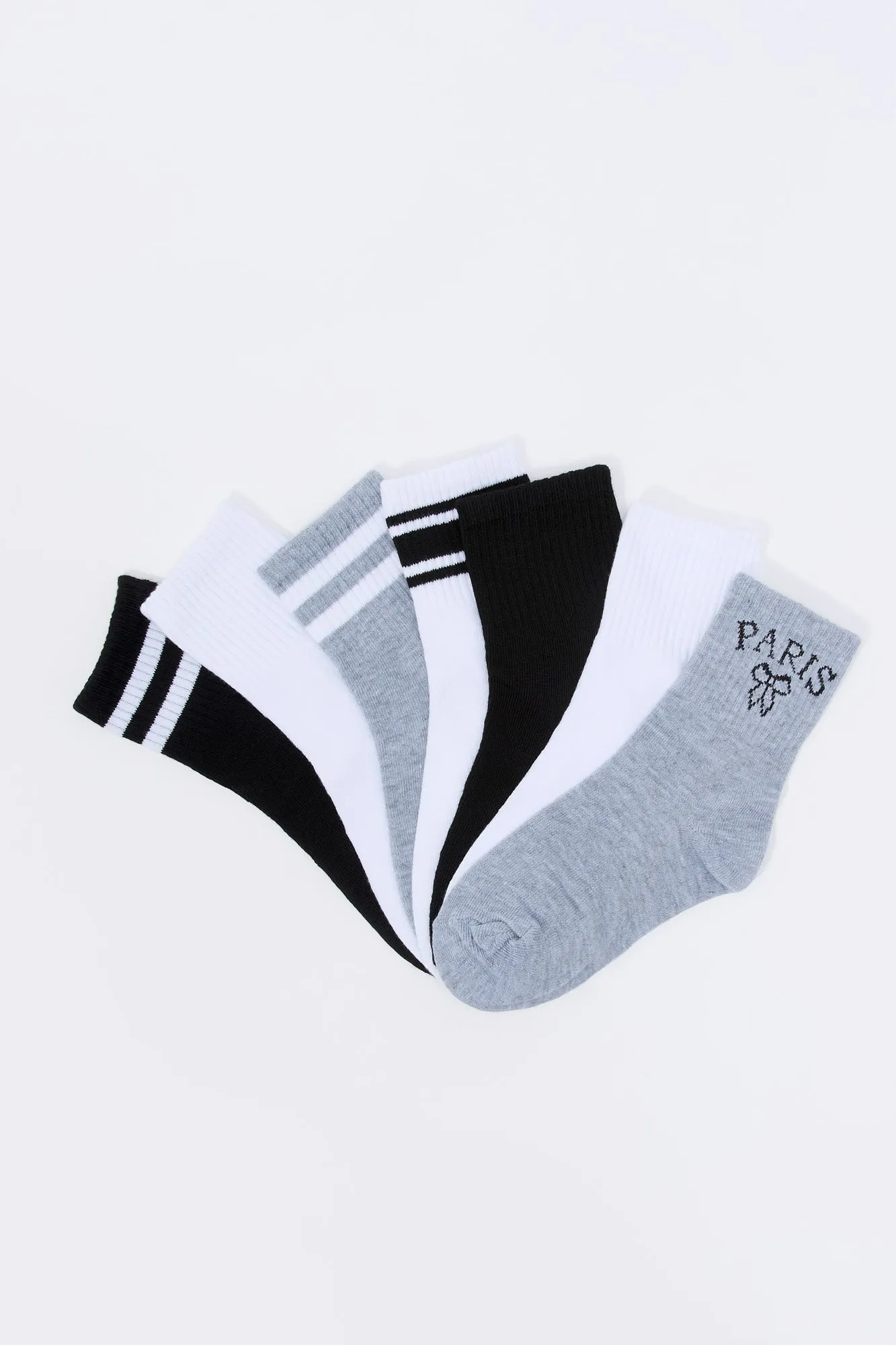 Girls City Striped Quarter Socks (7 Pack) sold by Urban Planet product image thumbnail 2
