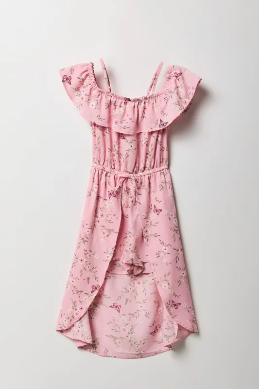 Girls Floral Off Shoulder Romper Dress sold by Urban Planet