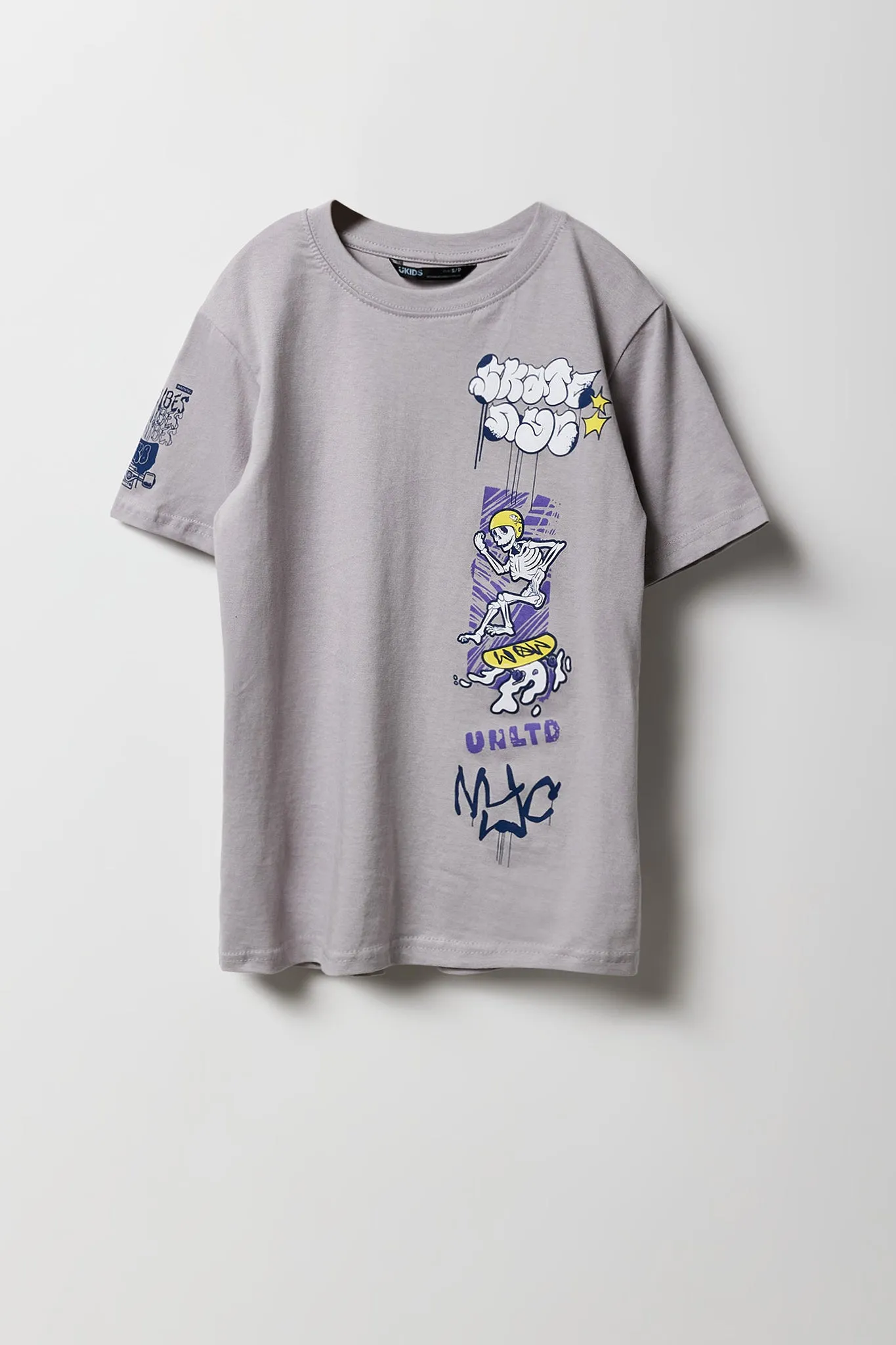 Boys Skater Skeleton Graphic T-Shirt sold by Urban Planet