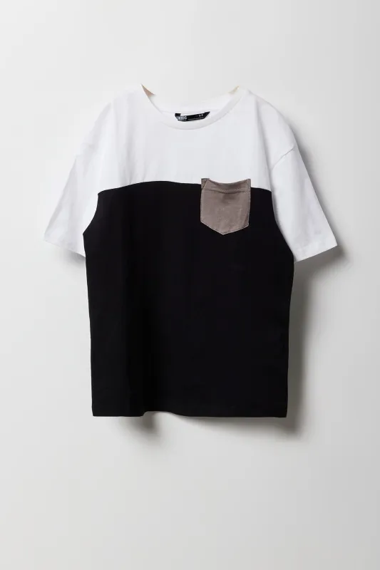 Boys Colourblock Pocket T-Shirt sold by Urban Planet
