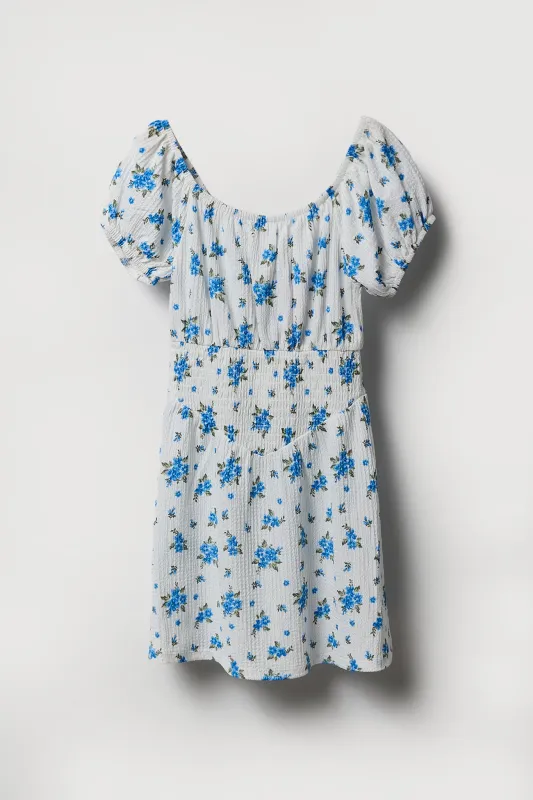 Girls Floral Smocked Dress sold by Urban Planet