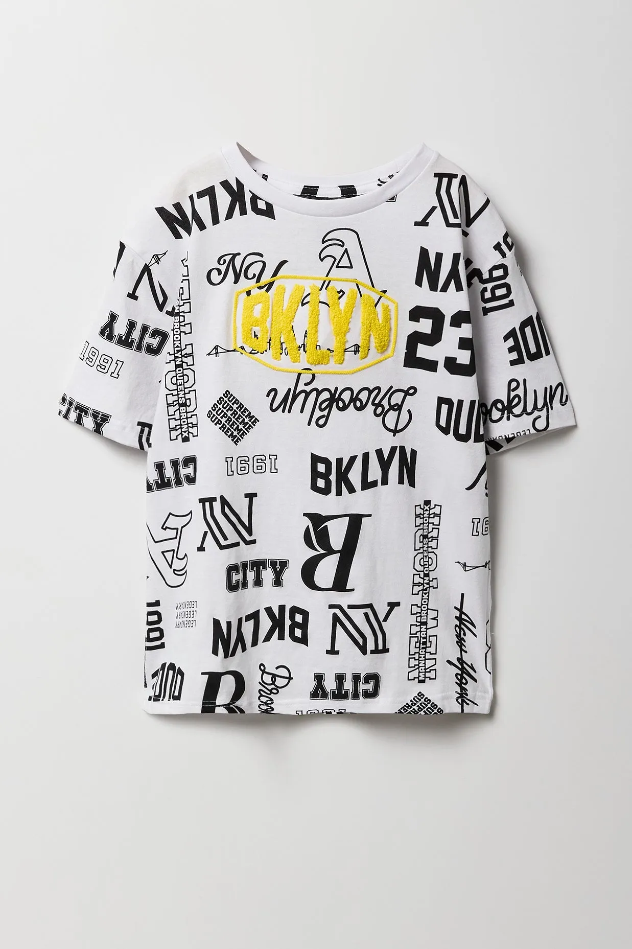 Boys Chenille Embroidered Printed T-Shirt sold by Urban Planet