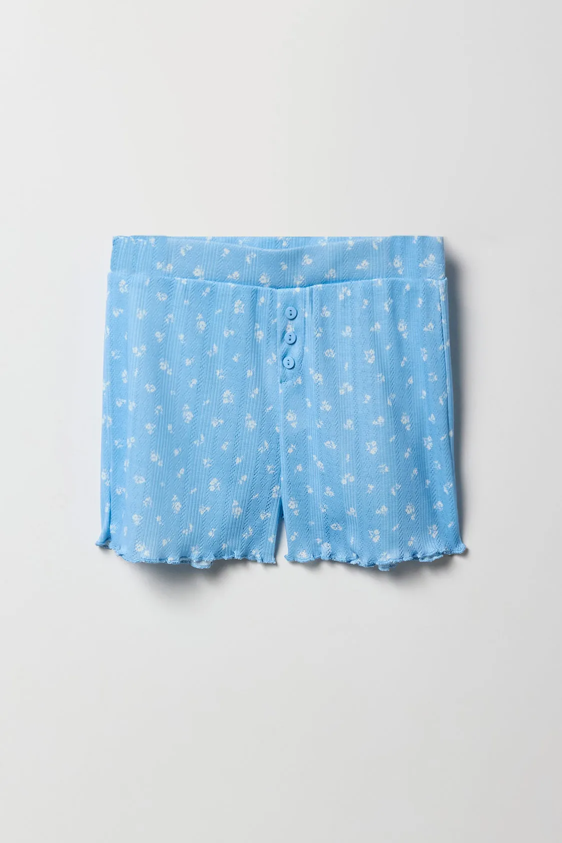 Girls Pointelle T-Shirt & Short 2 Piece Pajama Set sold by Urban Planet product image thumbnail 4