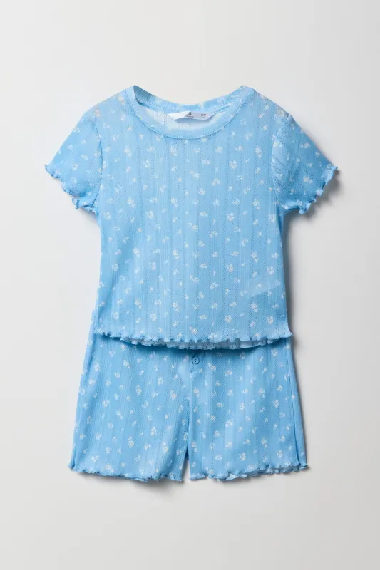 Ensemble pyjama avec t-shirt et short en pointelle pour fille sold by Urban Planet
