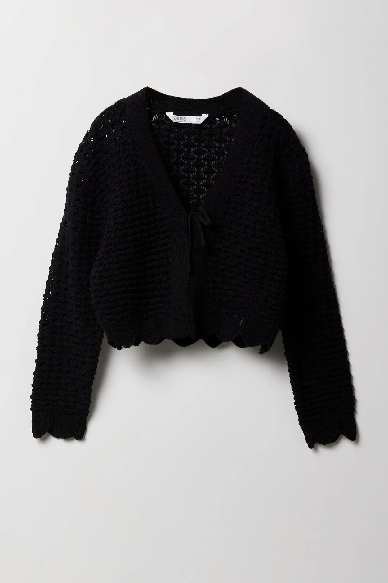 Girls Open Knit Front Tie Cardigan sold by Urban Planet product image thumbnail 3