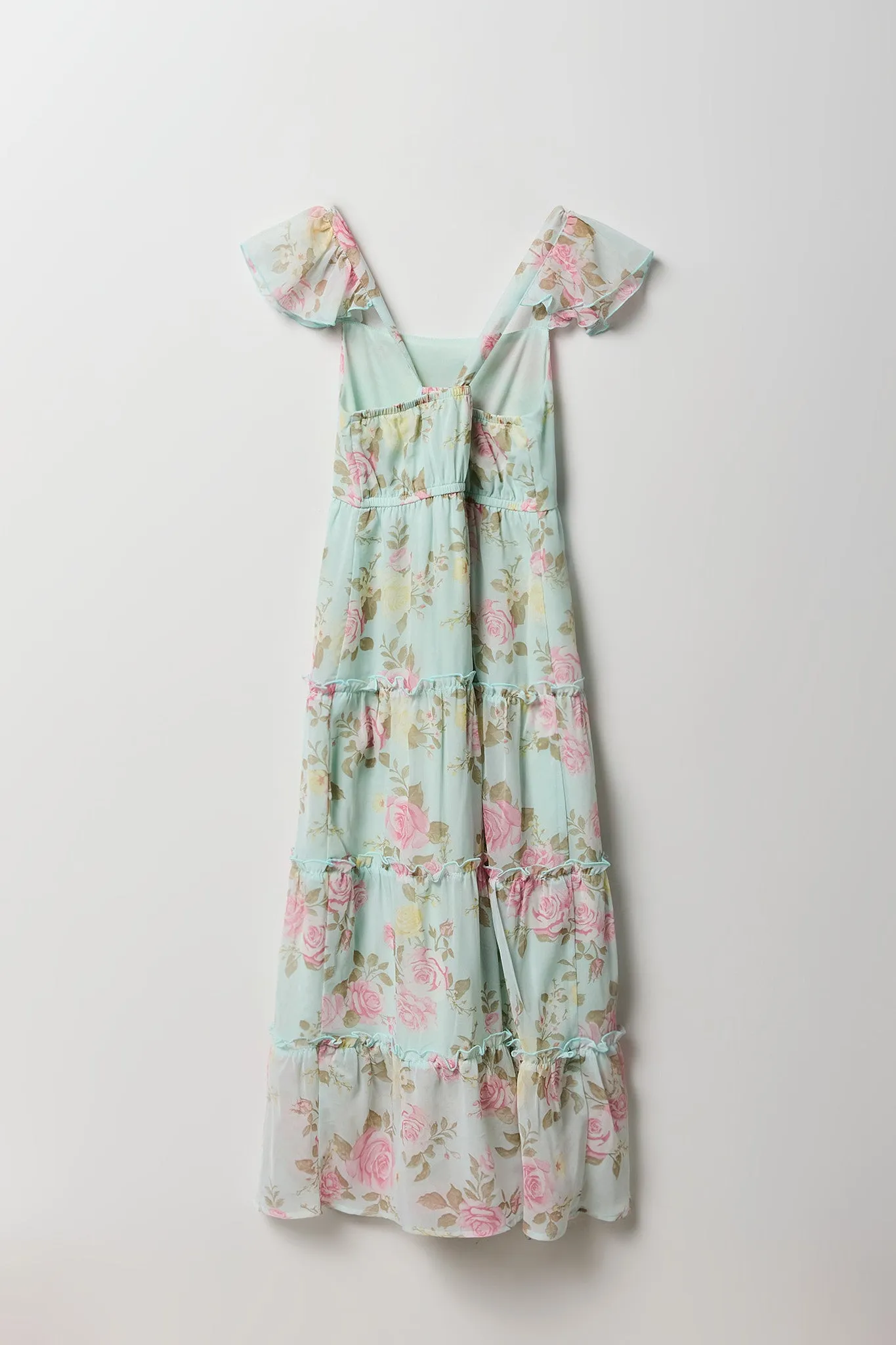 Girls Floral Chiffon Tiered Maxi Dress sold by Urban Planet product image thumbnail 2