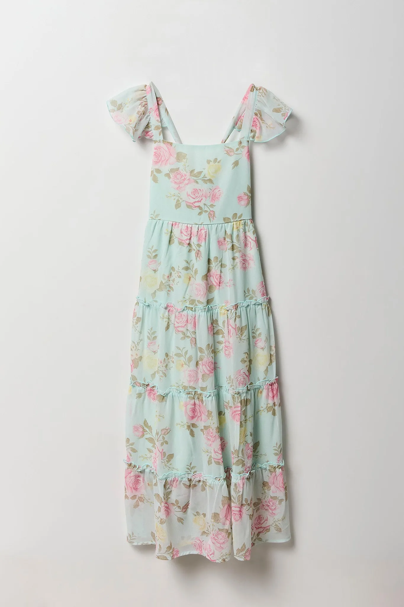 Robe maxi en mousseline à volant imprimé floral pour filles sold by Urban Planet