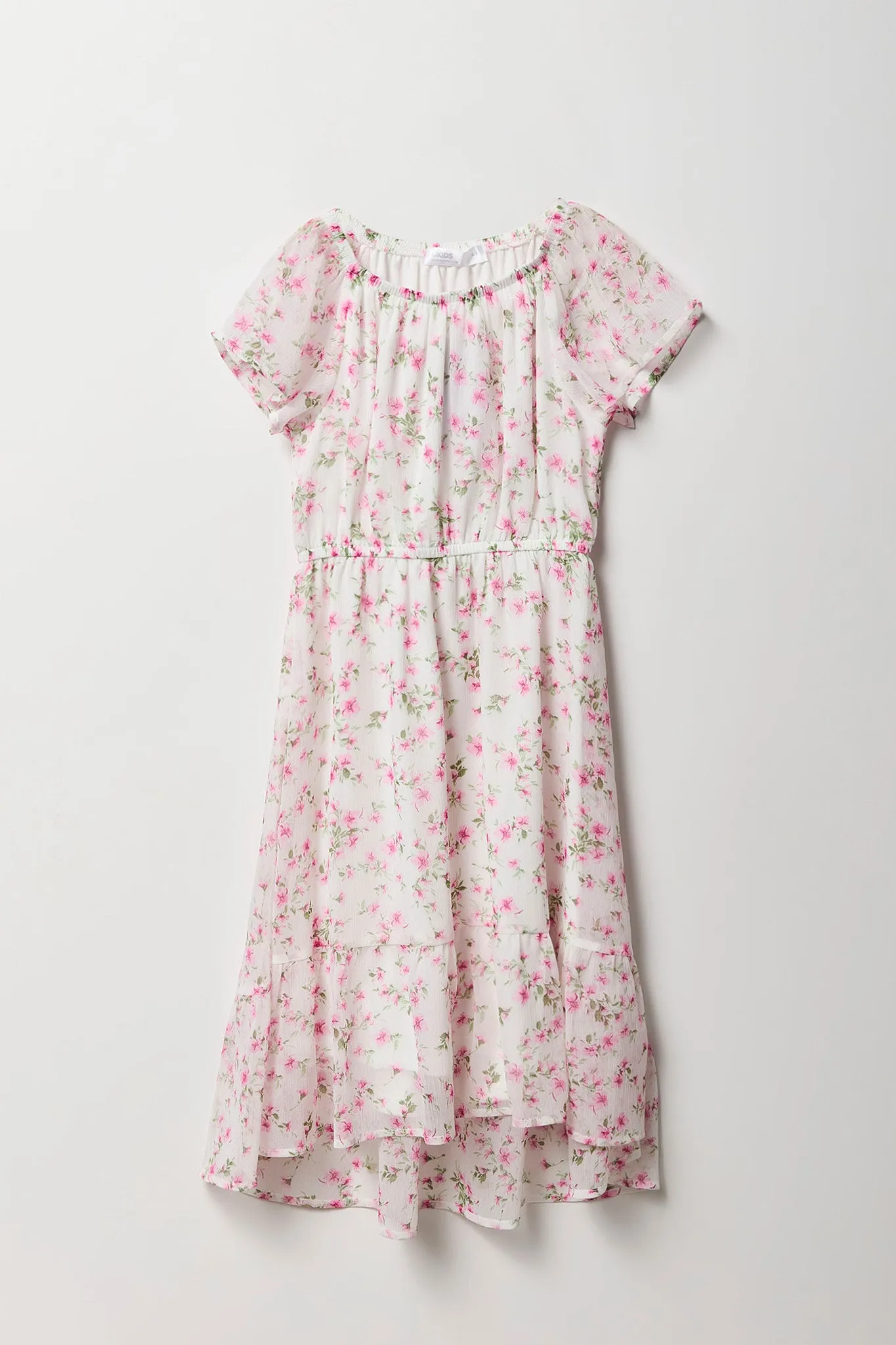 Robe asymétrique en mousseline à imprimé floral pour filles sold by Urban Planet product image thumbnail 3