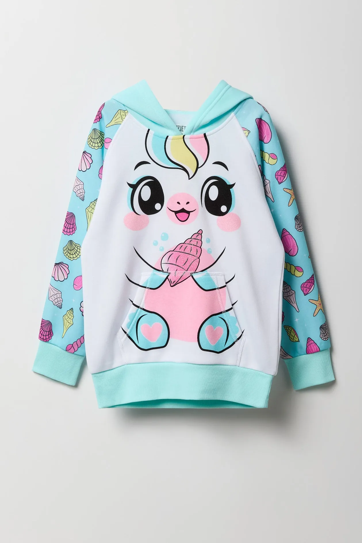 Haut à capuchon avec imprimé Seashell Unicorn pour fille sold by Urban Planet product image thumbnail 2