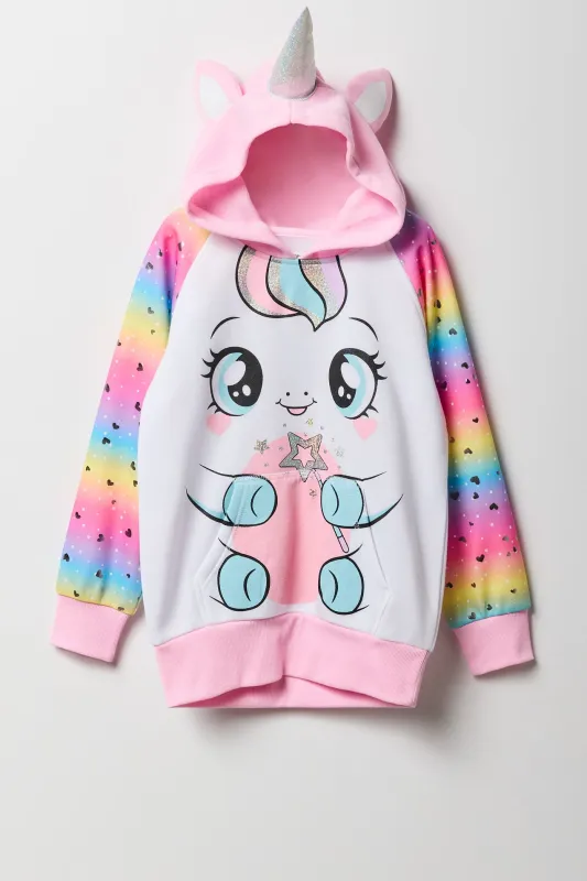 Haut à capuchon avec imprimé Magic Unicorn pour fille sold by Urban Planet