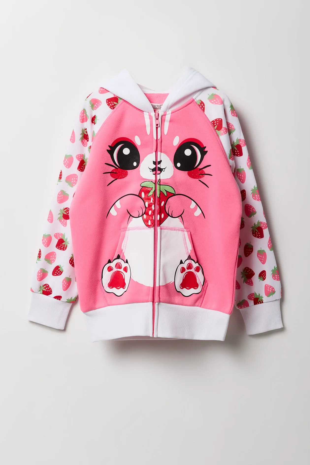 Haut à capuchon avec imprimé Strawberry et fermeture à glissière pour fille sold by Urban Planet product image thumbnail 2