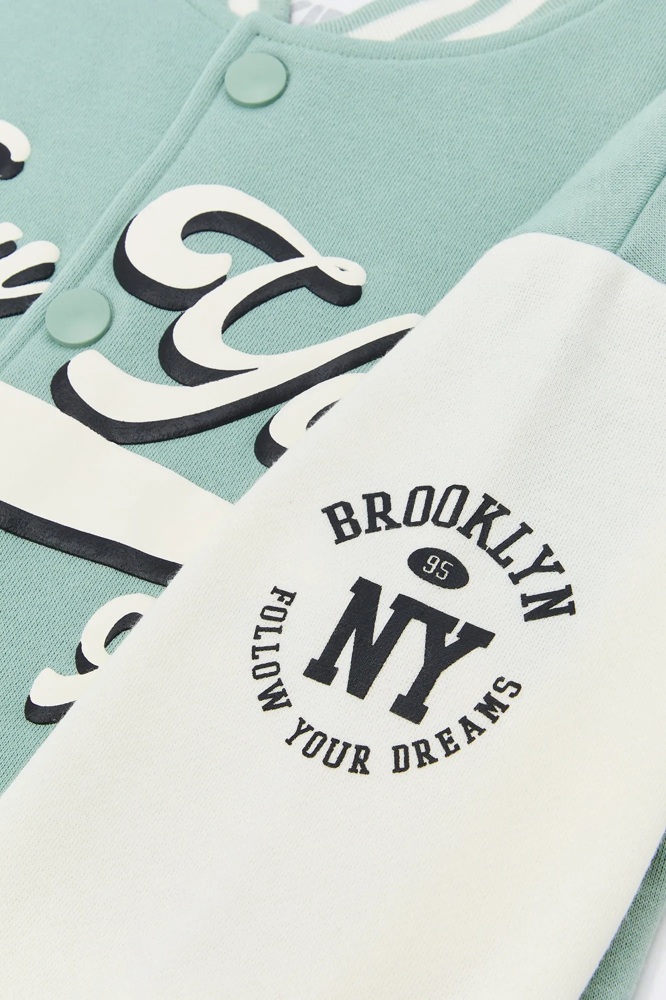 Girls Fleece Varsity Jacket sold by Urban Planet product image thumbnail 3